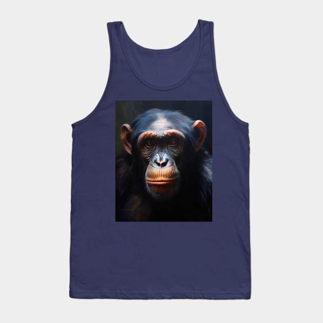 Hyperrealistic Oil Painting of an Amazing Zoo Ape Tank Top by ABART BY ALEXST 